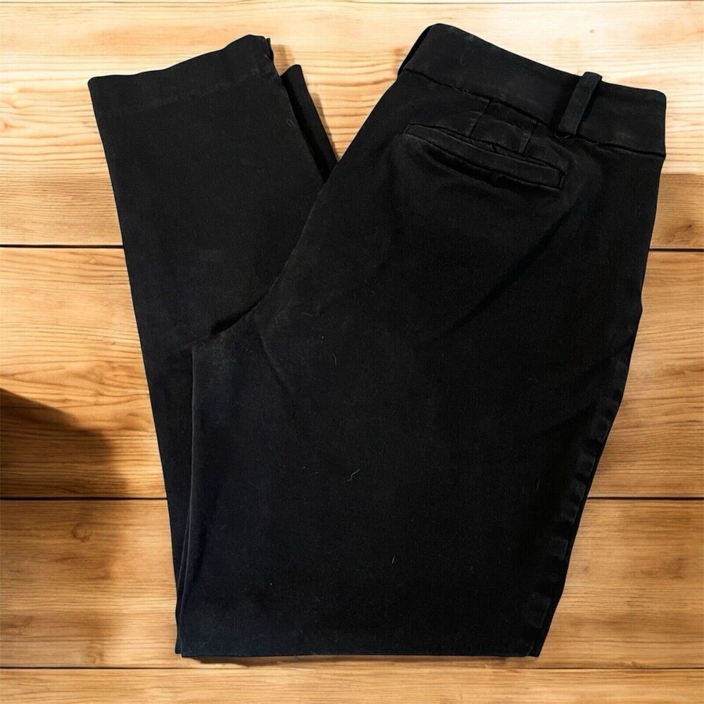 Loft Black Julie Skinny‎ Taper Leg Cropped Dress Pants Size 8